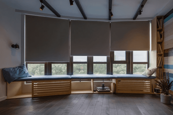 Modern living space featuring top-rated motorized blinds 2025, an affordable and cheap solution for privacy and style.
