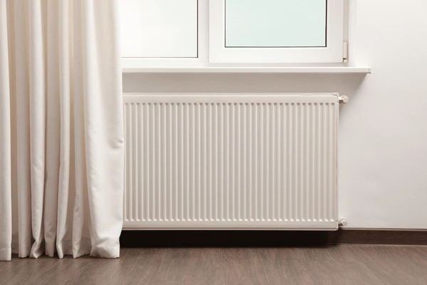 Modern room with thermal curtains that provide superior heat insulation and a sleek, stylish look.